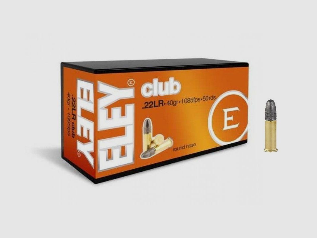 Eley Club Cartucce per carabina di piccolo calibro .22 Lr. 40 Grain, immagine 2 di 2