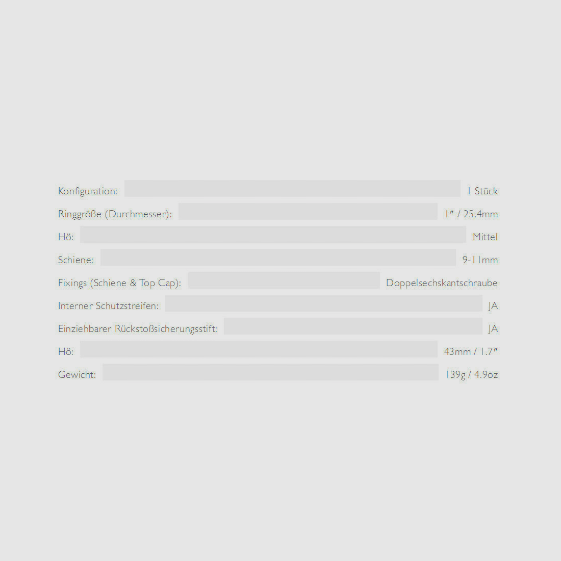 HAWKE 22104 25.4mm ring mount medium for 9-11mm rail scope mount