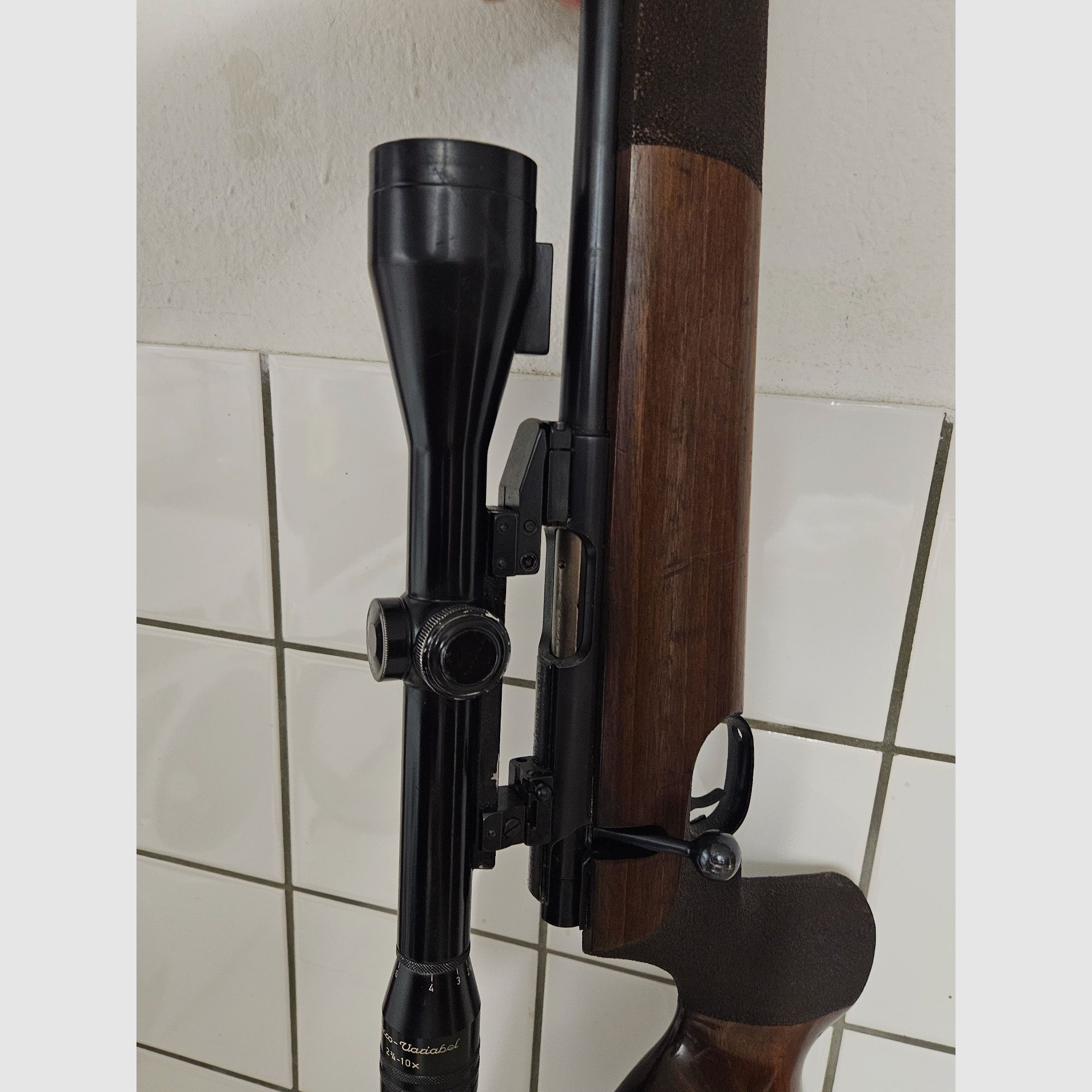 Caja de cerillas Walther con mira telescópica, calibre Hornet