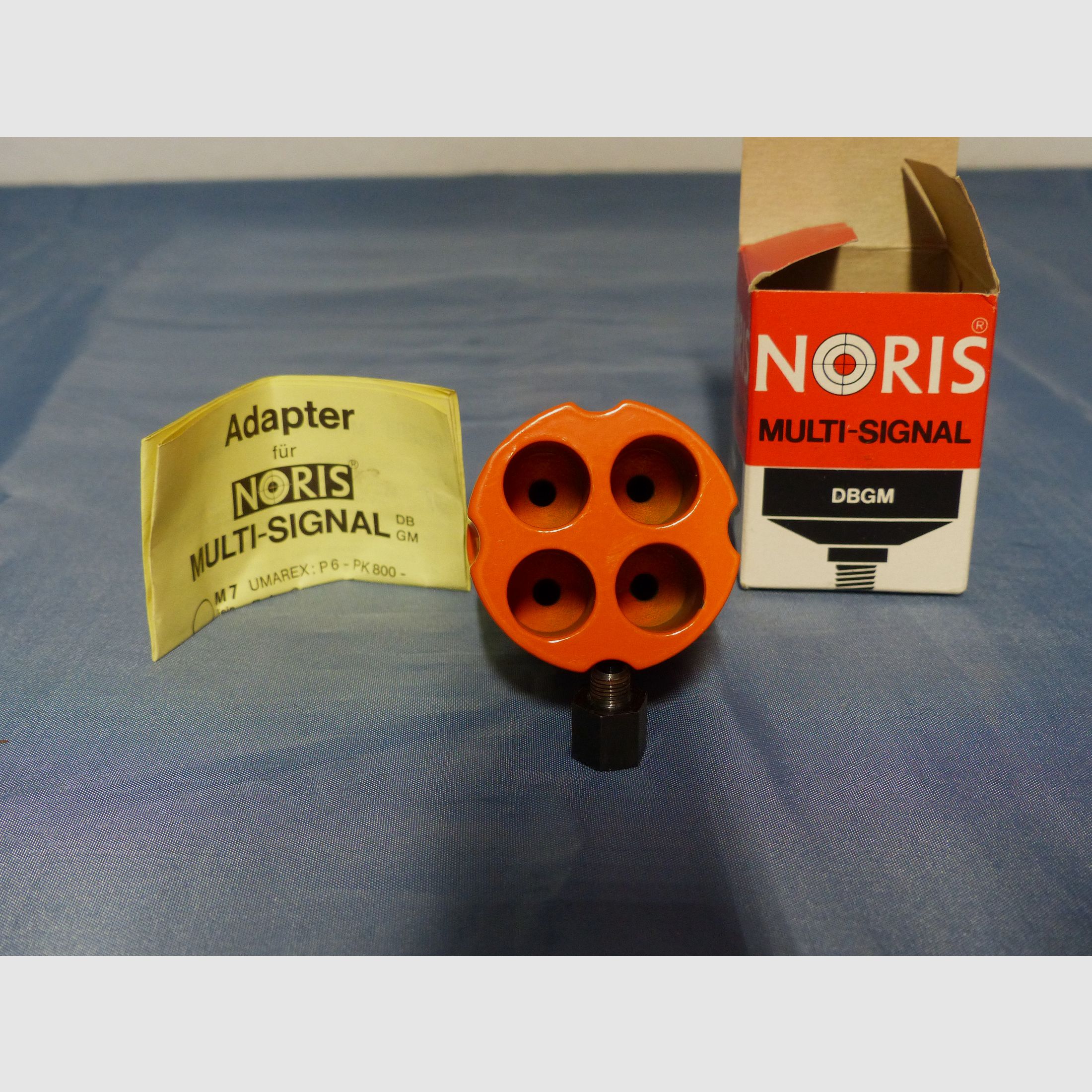 Rewolwer gazowy z hukowym wystrzałem adapter Noris Multi-Signal DBGM OVP vintage