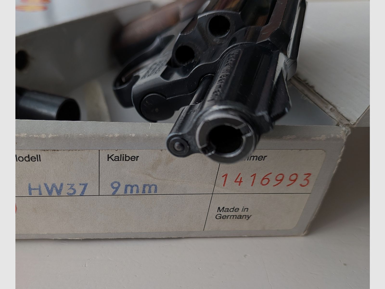 Arminius Weihrauch HW37 ++ Alte PTB 547++ Holzgriffe Schreckschuss Revolver 9mm Knall HW 37