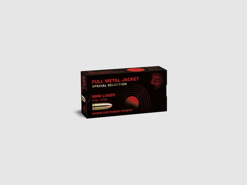 GECO 9 mm Luger Full Metal Jacket SPECIAL SELECTION 8,0g/124gr 1000 szt.