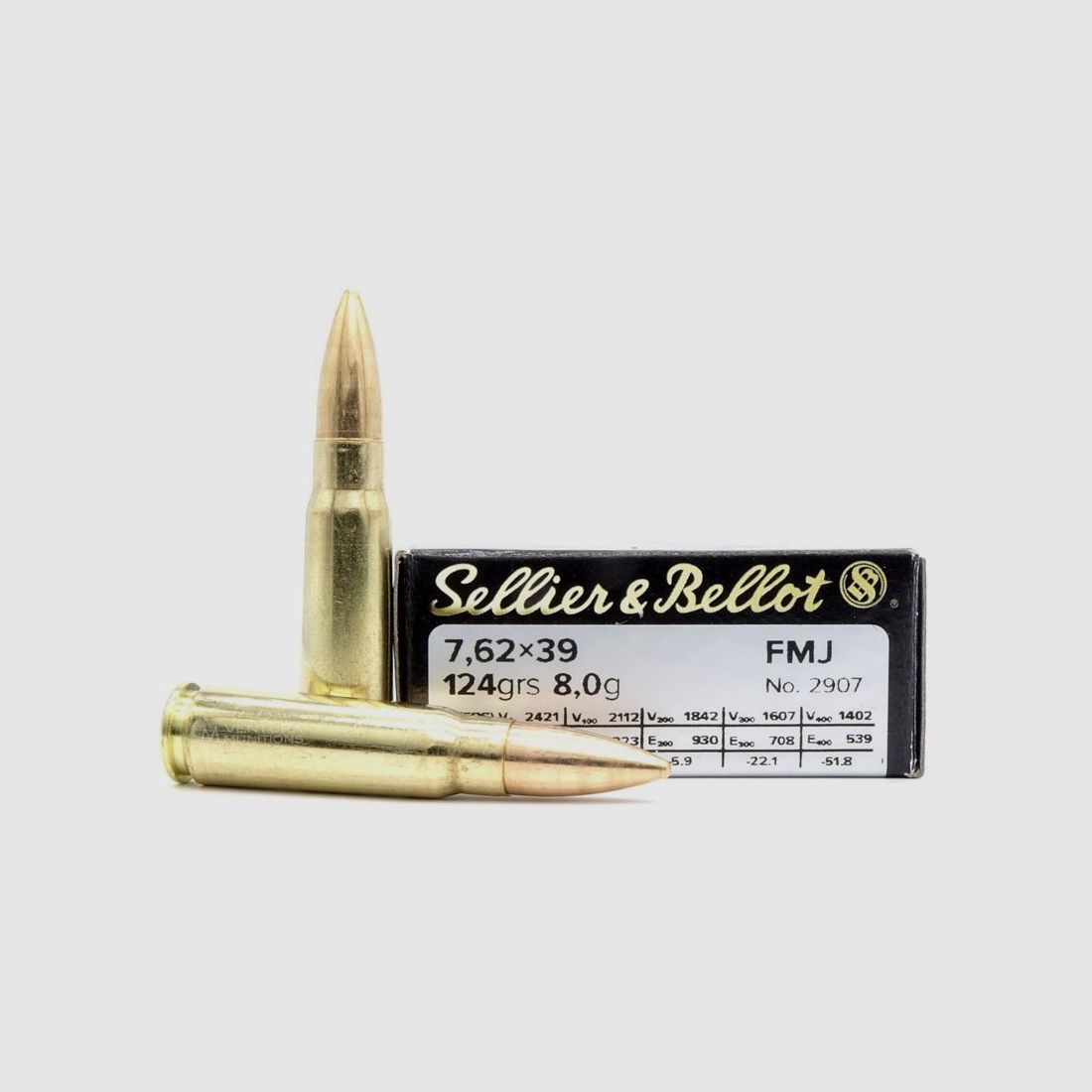 Sellier & Bellot 7,62x39 FMJ 124 grs (x50)