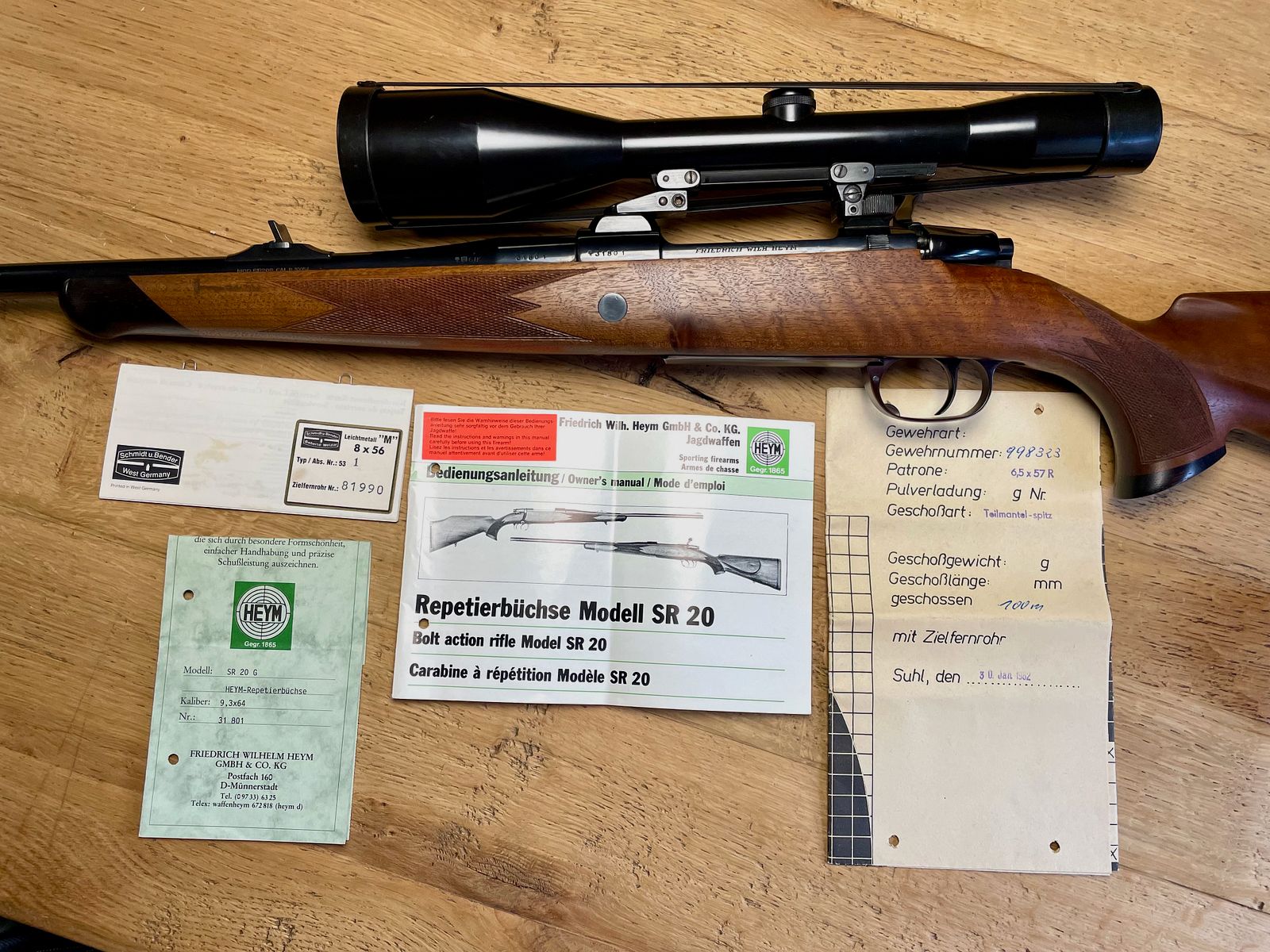 Repetitiegeweer Heym Mod. SR 20 G Klaiber 9,3x64 incl. ZF Schmidt&Bender 8x56