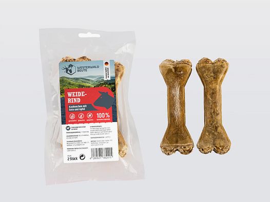 Beef chew bones with duck and apple - 2 pieces €3.99