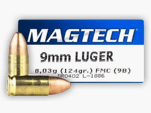 CAL.9 LUGER MAGTECH 124 GRAIN pack of 50 pcs.