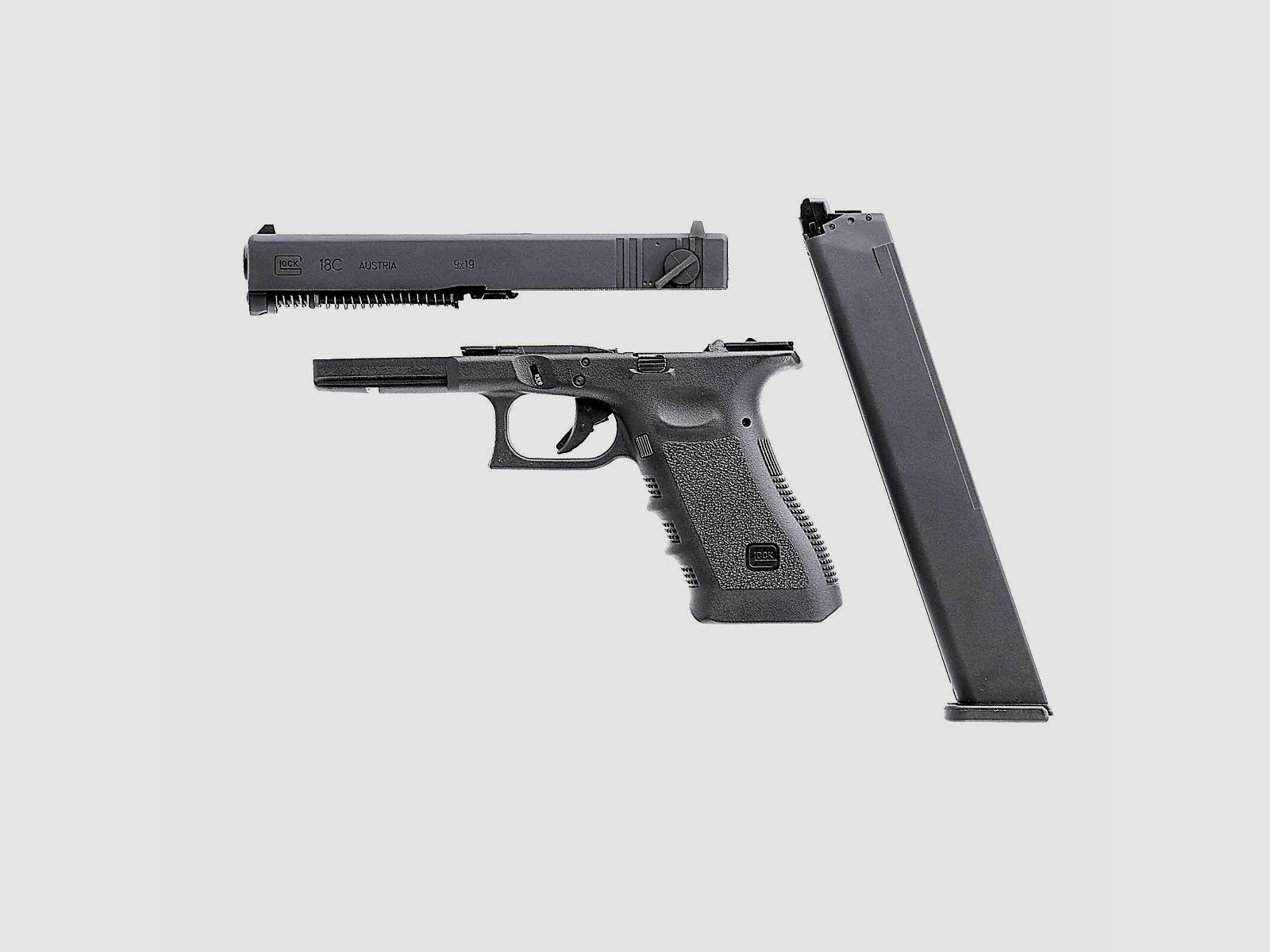 Glock 18C Gen3 Schwarz Kaliber 6 mm BB  Gas Blowback (P18)