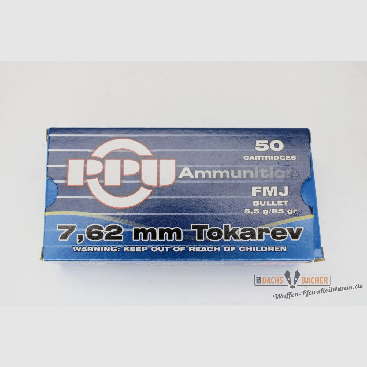 PPU Privi Partizan 7,62mm Tokarev 5,5g/85gr FMJ Vollmantel 50 Schuß