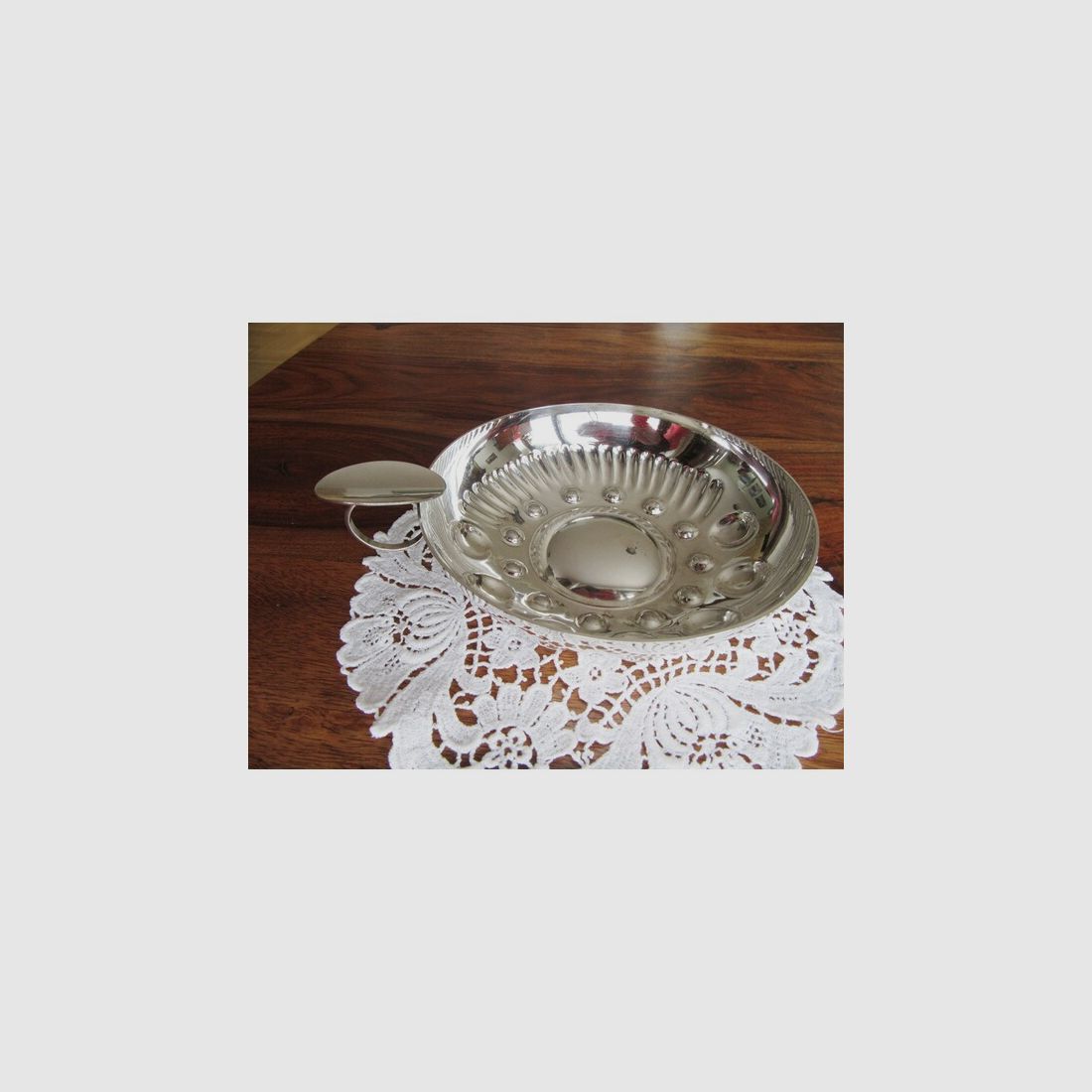 Seltener großer Silber Tastevin Sommelier Weinschale Alt Antik Vintage