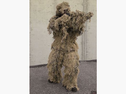 GHILLIE SUIT / SNIPER TARNUNG - DESERT - 4. TLG. - FEUERHEMMEND