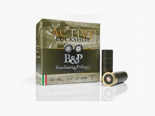 B&P Active Buckshot Practical Shooting Shotshell Ammunition 12/65