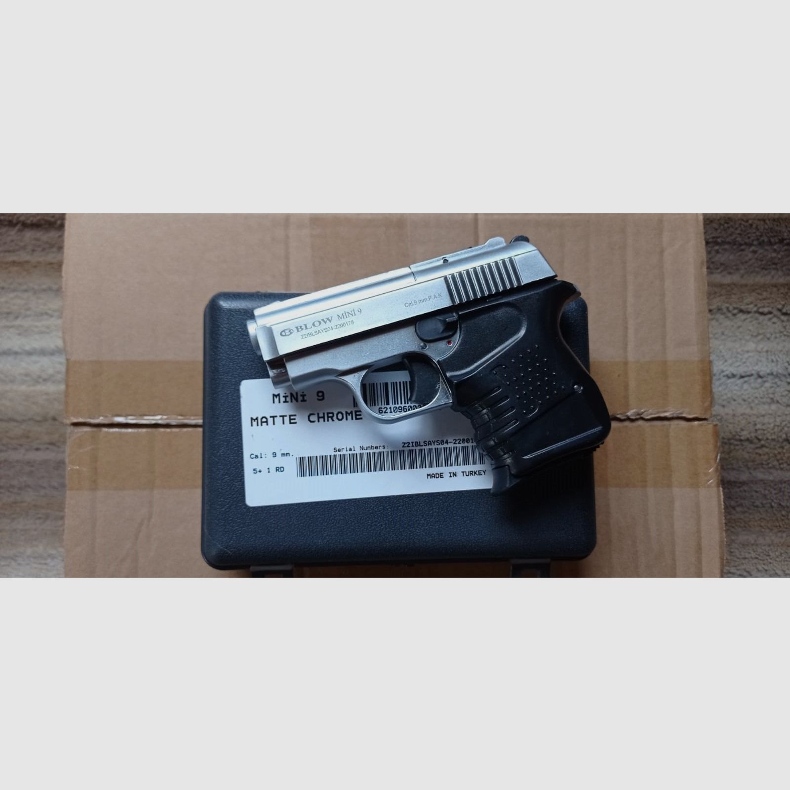 BLOW MINI Matte Chrome 9mm P.A.K. | Compact - Blank / Schreckschuss - Nieuw / New - EU Verzending / EU Shipping