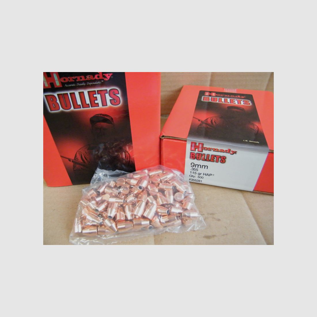 9mm/.355/115grs HAP Hornady Geschosse 500 stk!! #35572