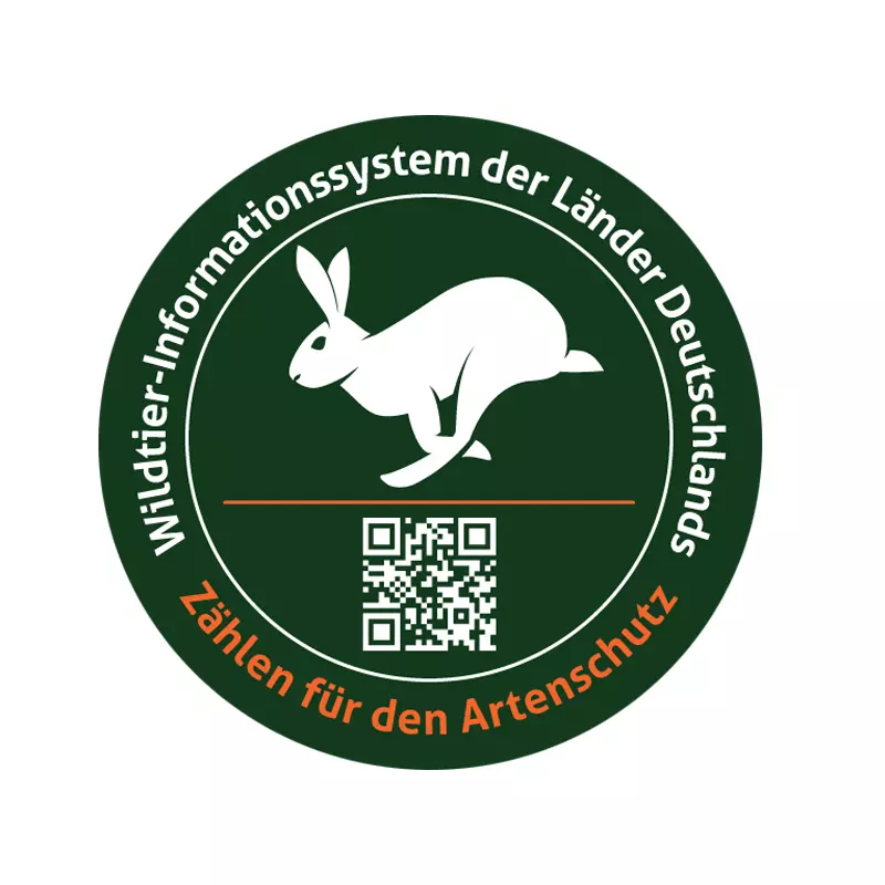 WILD sticker "Counting for species protection" with QR code
