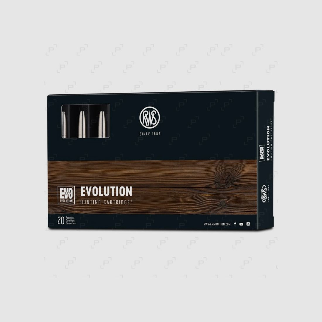 Caja de 20 cartuchos para caza mayor RWS EVO Calibre 9,3X74 R - 291 GR (SIN PLOMO)