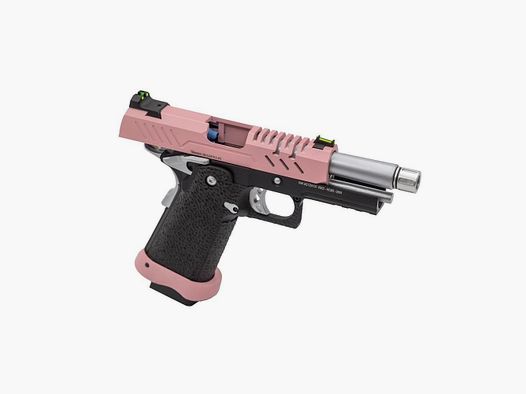GBB Gas Replikat Vorsk Hi-Capa 3.8 PRO Schwarz Rosa - 1,0 Joule - Präzision und Realismus für Airsoft