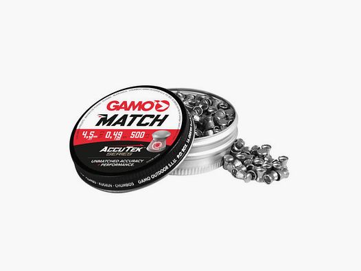 Flachkopf Diabolos Gamo AccuTek Match Kaliber 4,5 mm 0,49 g geriffelt 500 StĂĽck