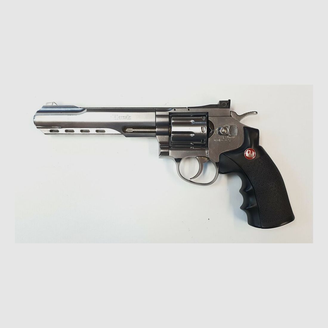 RUGER Airsoft CO₂ Ruger SuperHawk Chrome Finish, 6mm, Airsoft Revolver; F im Fünfeck - Defekt