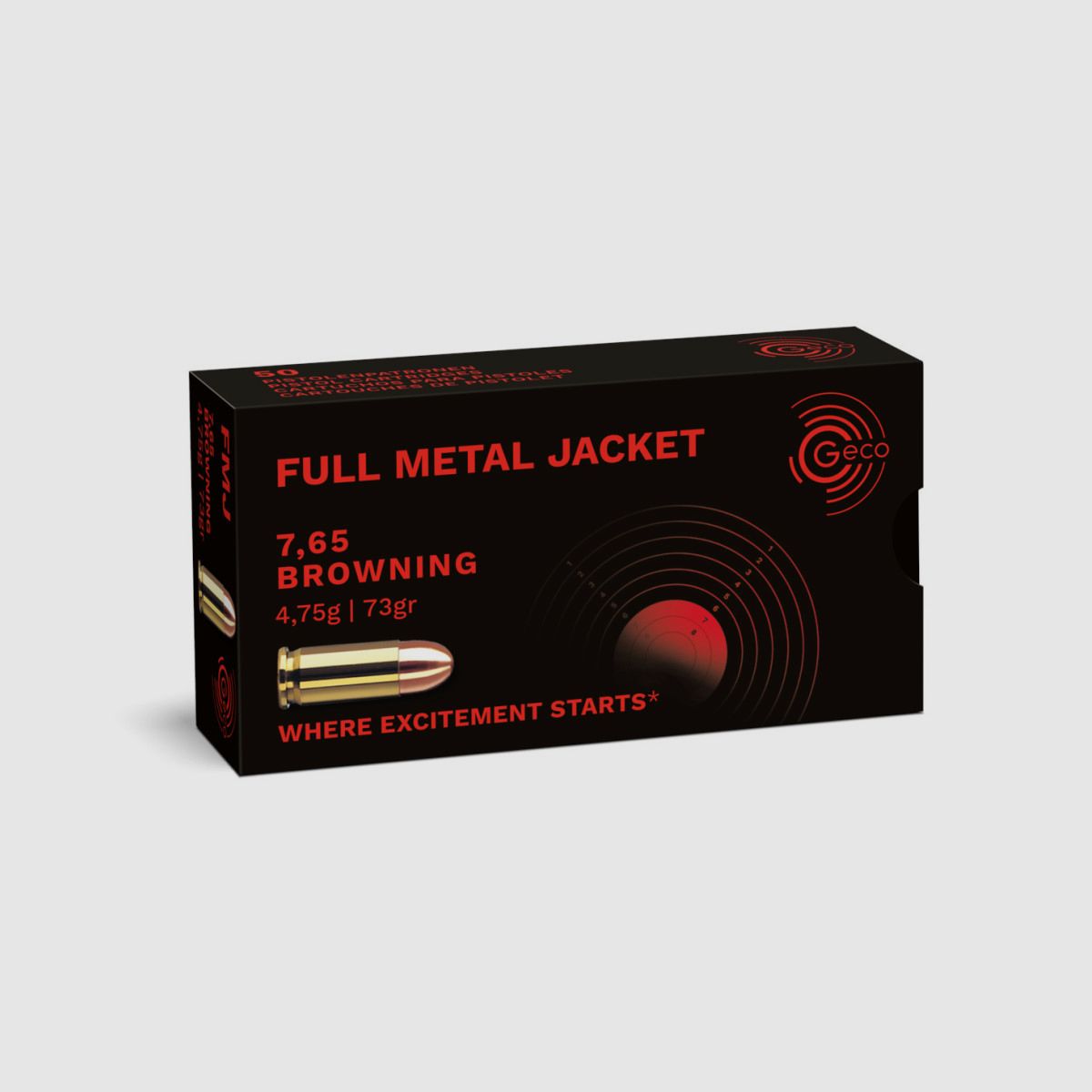 GECO .32ACP (7,65mm) 4,75g 73gr FMJ Proiettile Intero FMJ BTE50