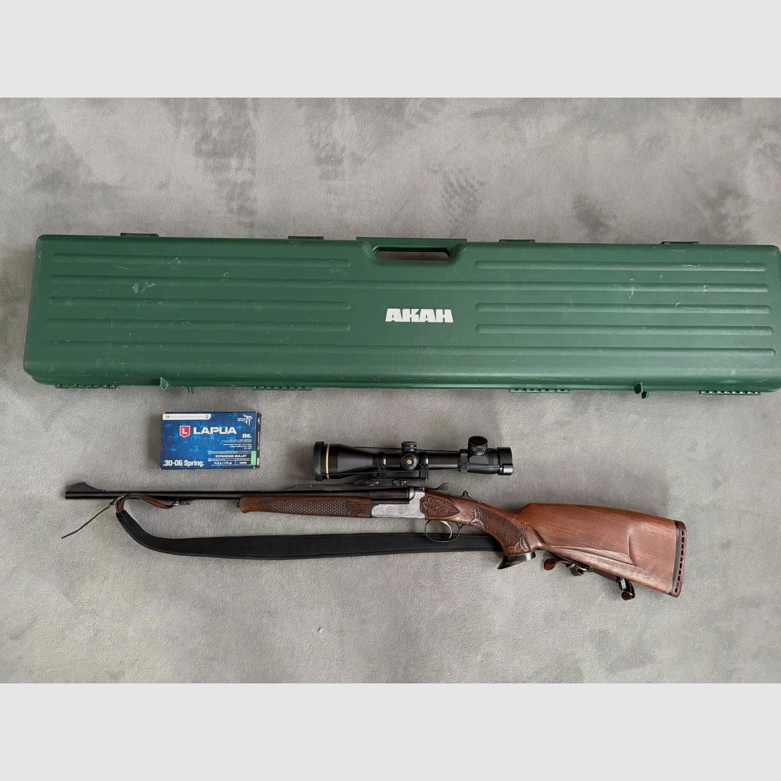 Kipplaufbüchse Sabatti 98, inkl. Optik, Waffenkoffer und Munition