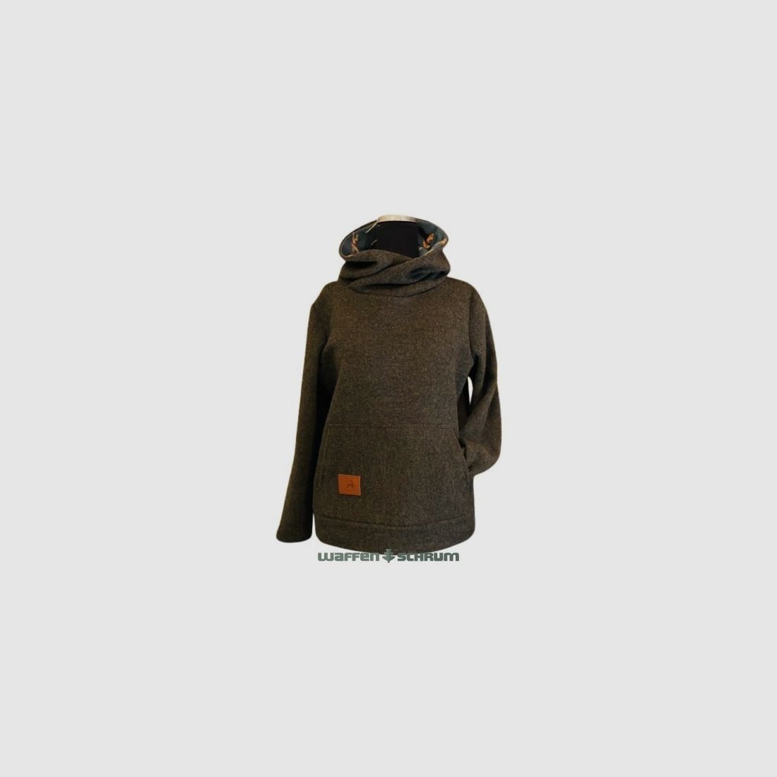 Loden Kapuzen Pullover Rinde