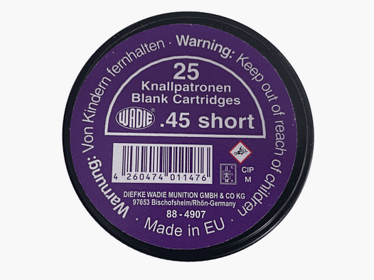 Wadie .45 Short knalpatronen - 25 stuks