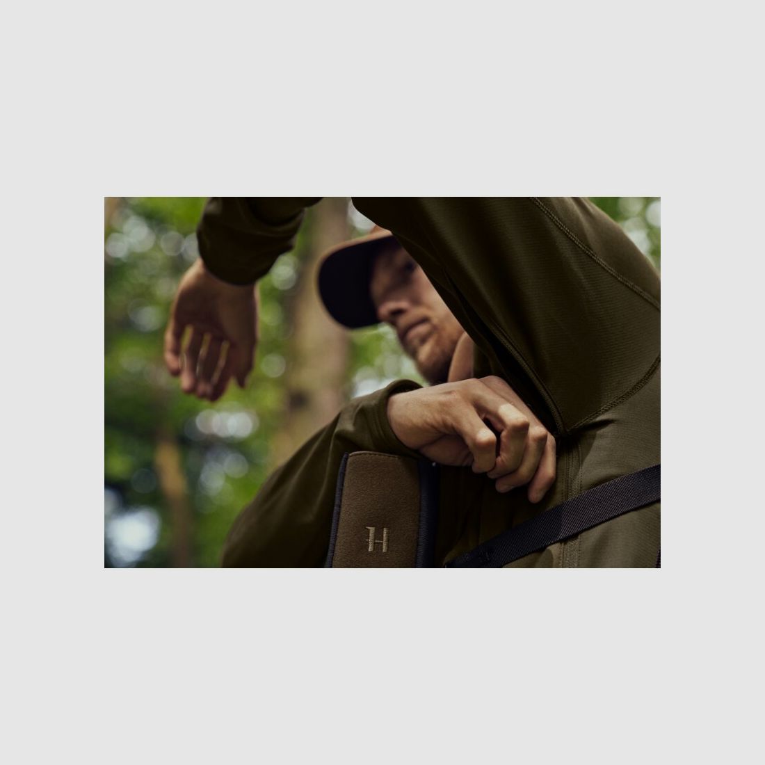 Härkila Deer Stalker Fleece Hoodie Willow green / Shadow Brown