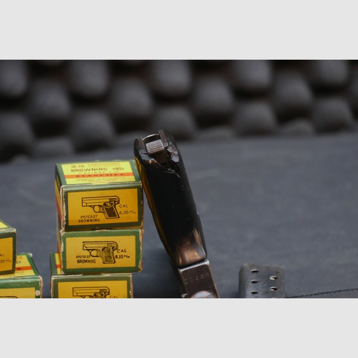 Mauser 1910, 765mm Browning, Ersatzteilträger, Lauf aufgebaucht.