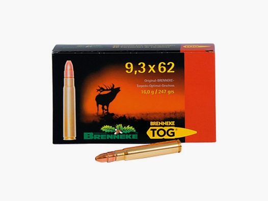 Brenneke 9,3x62 247GR TOG 20 Patronen