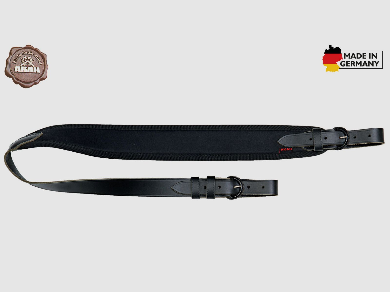 AKAH Gewehrriemen Vollrindleder mit Neopren