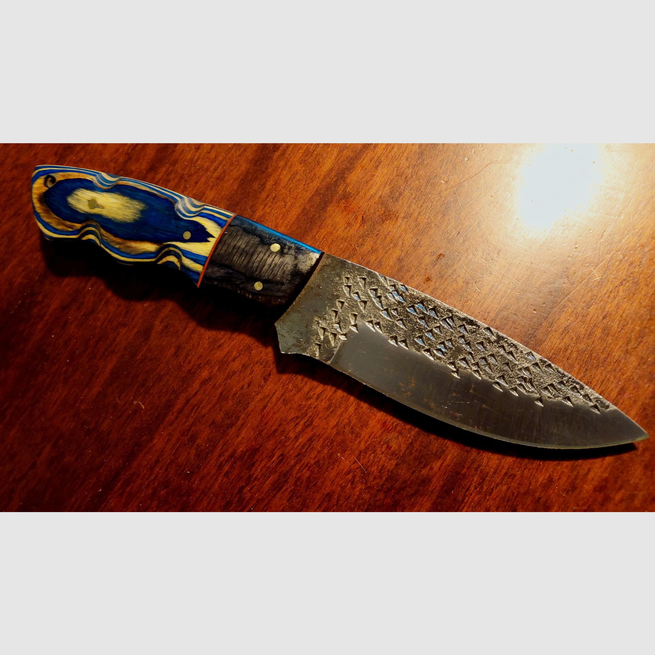 Beautiful hunting knife carbon steel - 24cm - with leather sheath New!