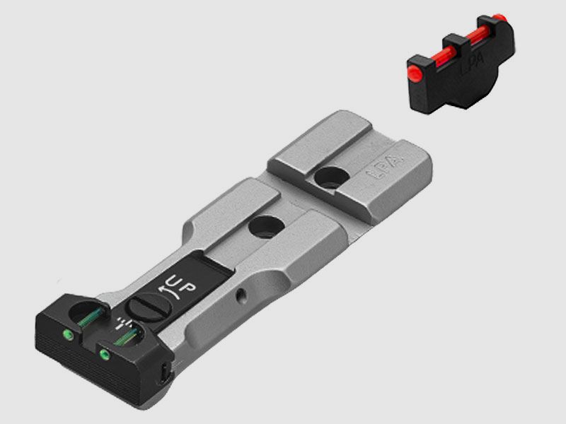 LPA Sights FIBER-Optic Green-Red with Picatinny for S&W Revolver, Silver-Finish Front Sight for Staking: For K, L, and N Frames