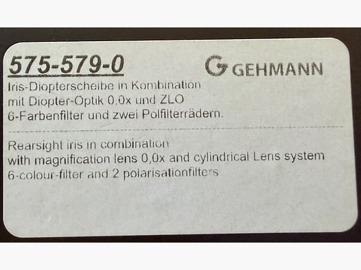 Gehmann filtr kombinowany z optyką dioptryczną 0,0x i systemem soczewek cylindrycznych