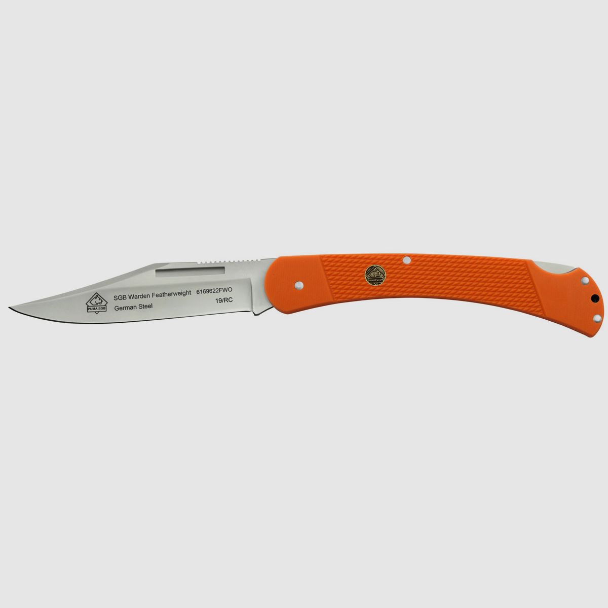 Puma SGB Warden Featherweight Blaze Orange G10 mit Clip, Koppeltasche