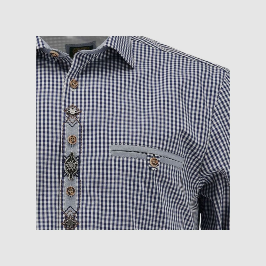 OS Trachten H-Shirt with Chest Pocket and Embroidery Long Sleeve, image 6 of 10