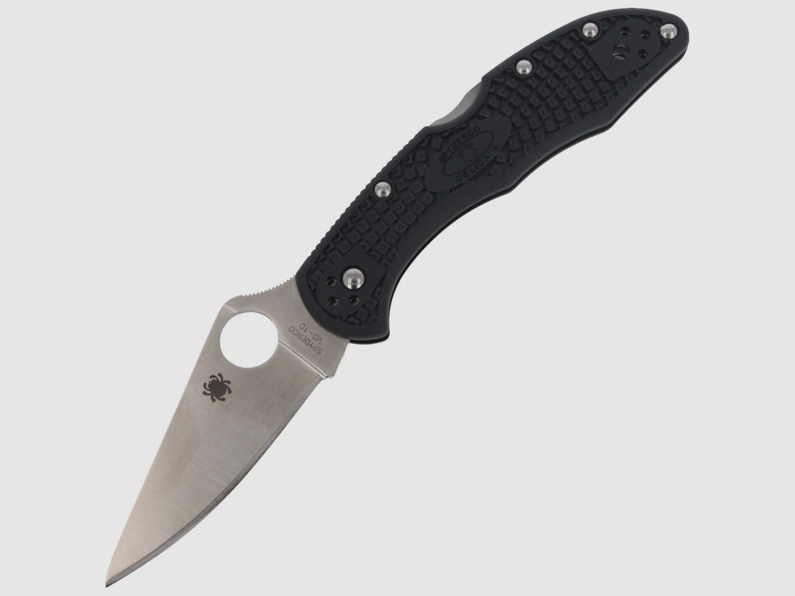 Spyderco Delica 4 Flat Ground Lightweight Black Plain Messer (C11FPBK), Bild 1 von 3
