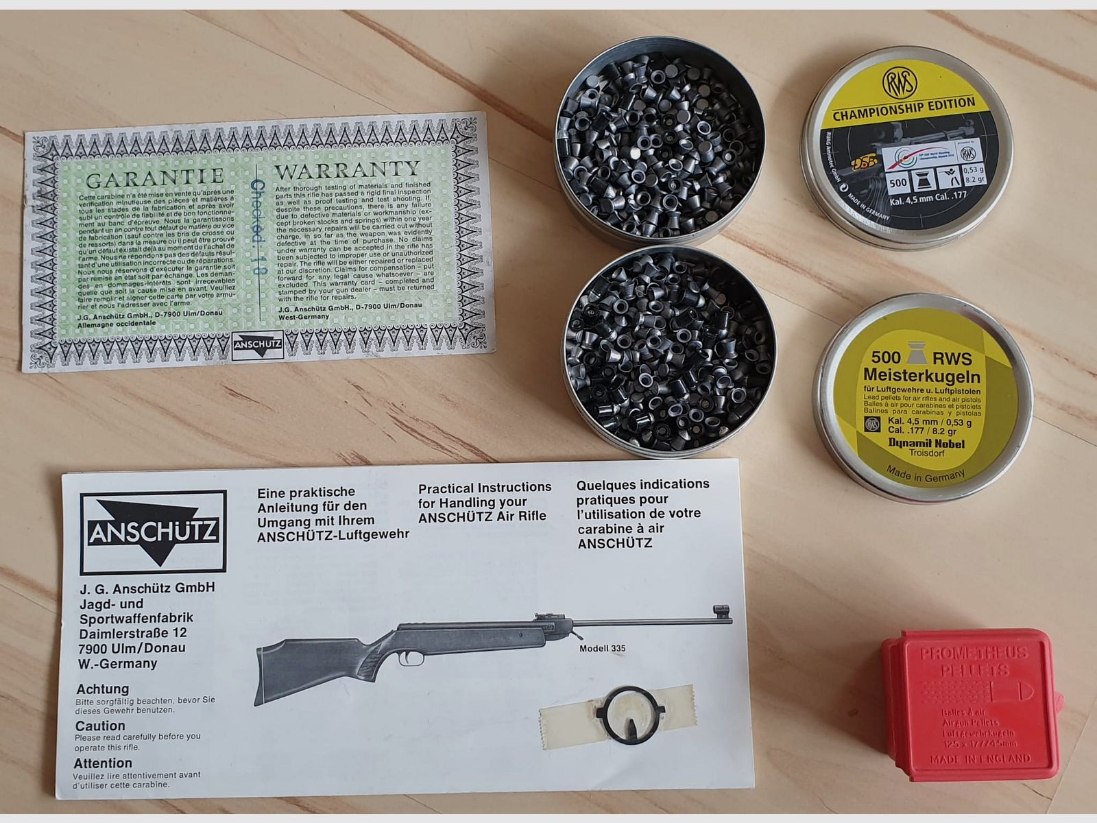Luftgewehr Anschütz Model 335 Magnum 4,5mm (voll funktionsfähig, neuwertig), inkl. Verpackung und Munition 
