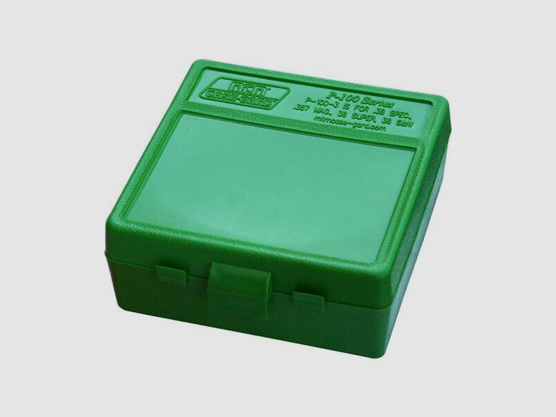 MTM Patronenbox mit Klappdeckel grün .38/.357 100 Patronen