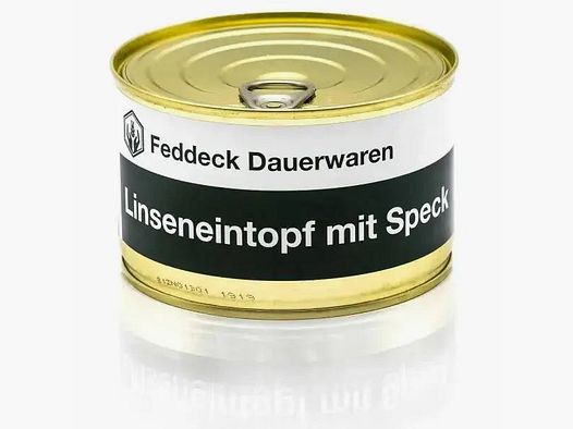 Feddeck trwałe artykuły spożywcze danie gotowe puszka zupa soczewicowa z boczkiem 400 g