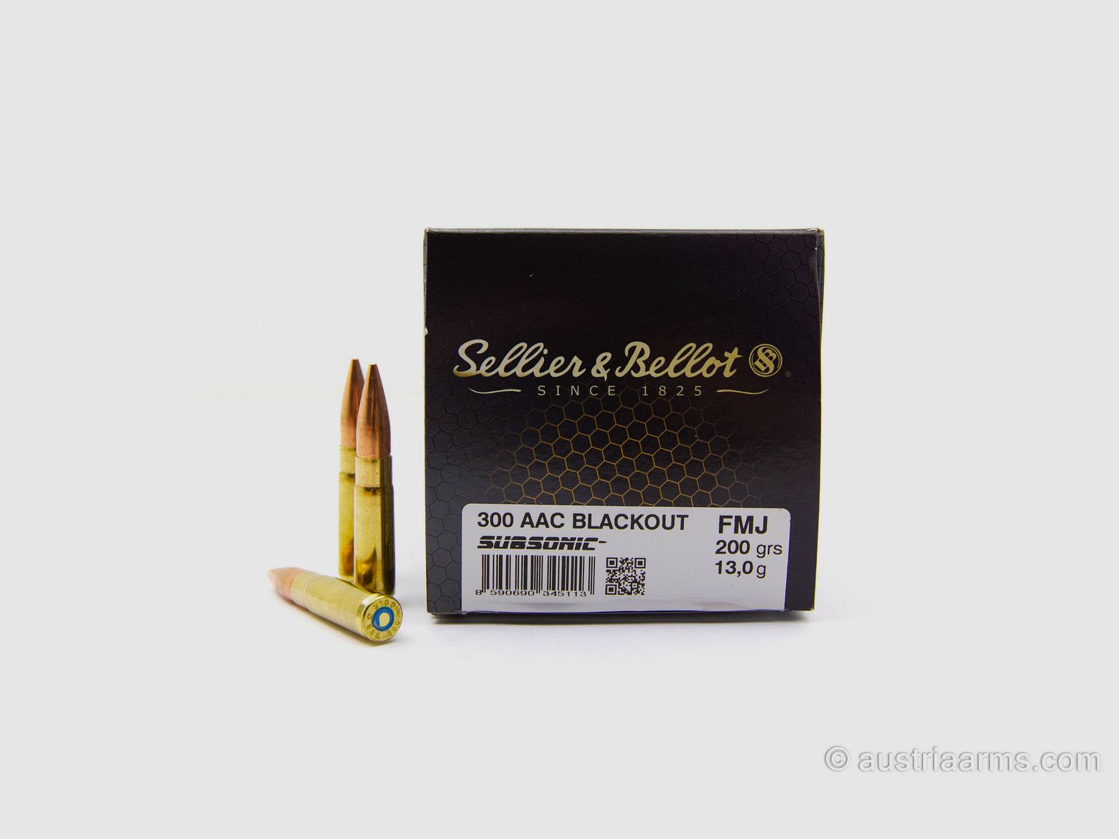 Sellier & Bellot .300 BLK Subsonic FMJ 13.0g/200grs – Vollmantel, Bild 2 von 2