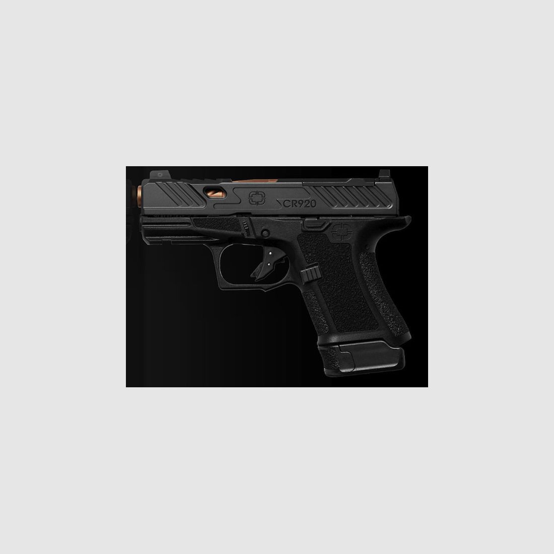 Shadow System CR920 9mm Blk Frame Elite Slide OR Blk Spiral canna Bronze SS Rod Grn Tritium, immagine 3 di 3