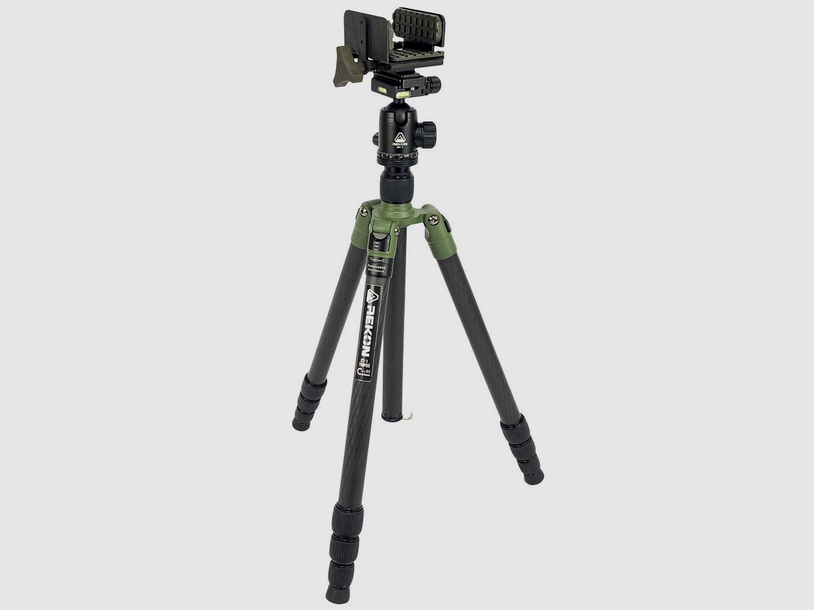 REKON CT-1 Zielstock Carbon Kohlefaser Stativ BH1 Kugelkopf RTA1 Picatinny zu Arca-Schweizer Halterung PIG Sattelhalterung Tripod