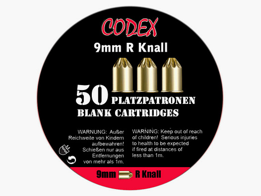 CODEX PLATZPATRONEN FÜR SRS-REVOLVER - 9MM R.K. - 50 PATRONEN