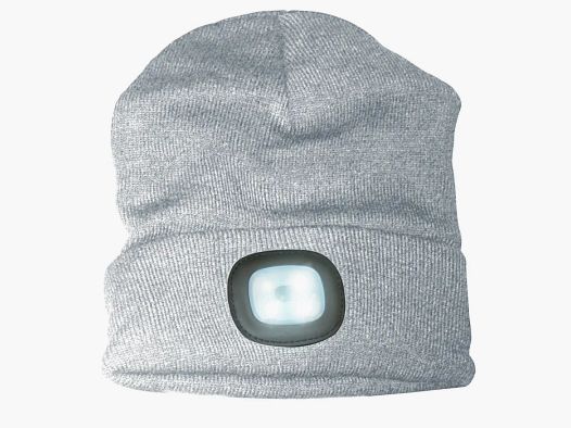 Strickmütze (Grau) mit 4 LED´s