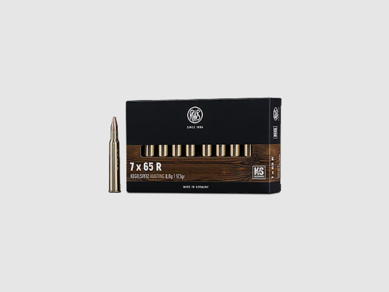 RWS Büchsenmunition Kal. 7x65R 10,5g Kegelspitze