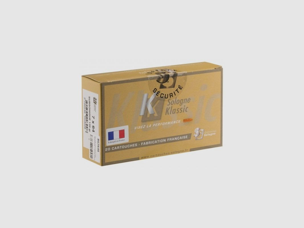 GPA Sologne 7x64 Subsonisch 139 gr/9g Box mit 20 Stk