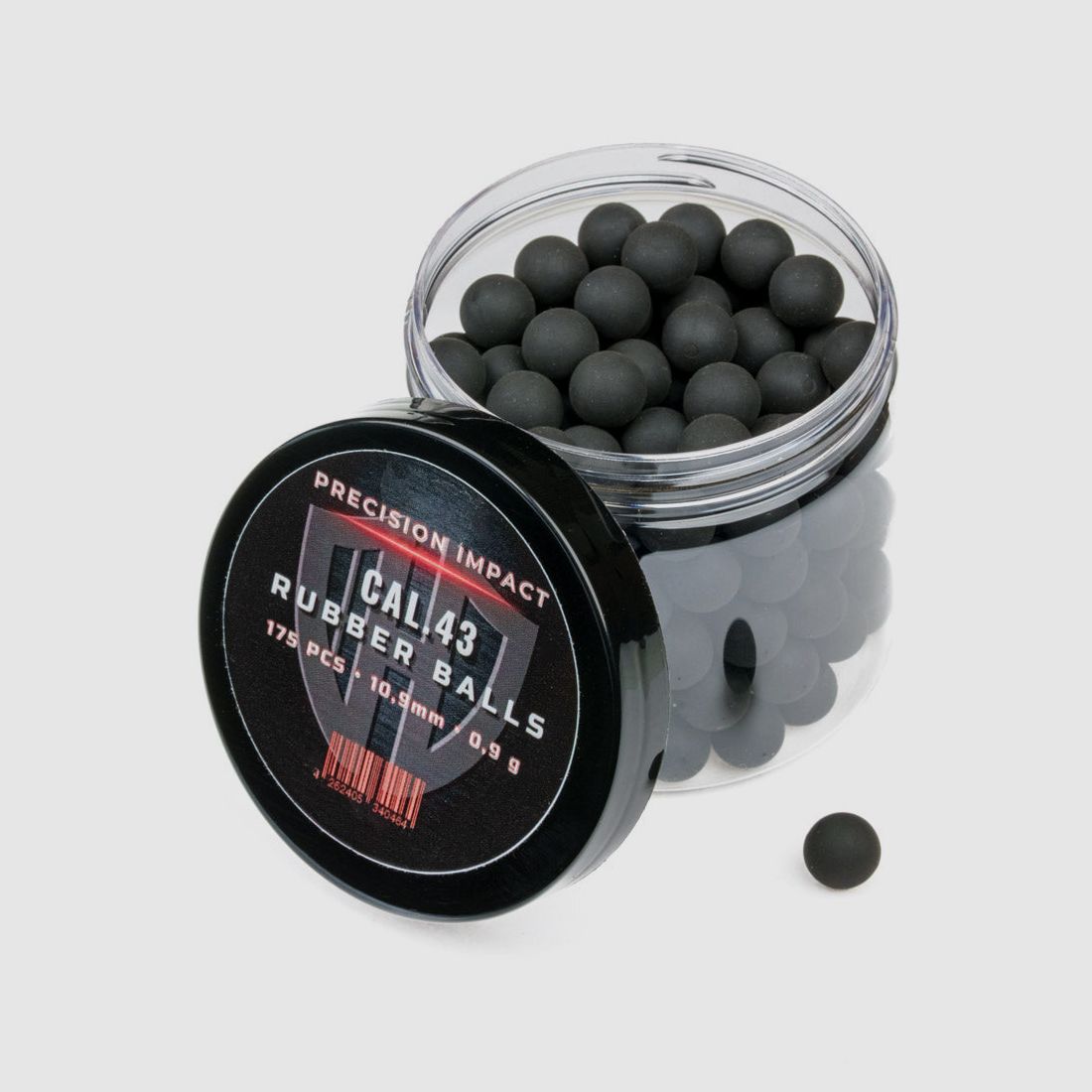 175x RUBBER BALLS CAL.43 | PRECISION IMPACT | PPQ M2 | T4E TPM1 | Glock | 0.9g