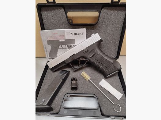 Zoraki 917 pistola a salve 9mm PAK cromata opaca + caricatore di riserva !!Come nuova!!