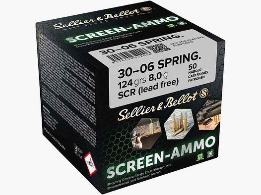 .30-06 Spr. Screen-Ammo SCR Zink 8,0g/124grs. Sellier & Bellot