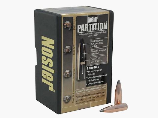 Balle Nosler Partition .270/.277 130GR Spitzer 50 pièces